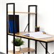 Max Home Escritorio con estantería madera y acero 120x64 Negro/ Madera