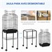 Jaula para Pájaro Acero, PP, Madera Mixta PawHut Negro