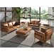 Mesa centro rectangular piel y acero 2149 Camel