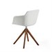 ANGEL CERDA Silla comedor giratoria tela beige Nogal