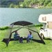 Carpa con Mosquiteras Poliéster, Textilene, Fibra Outsunny 300x300 Negro