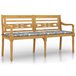 Banco de madera batavia con cojín 150x51 Gris Claro