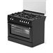 ALPHA Cocina de Gas VULCANO ELITE-90 Negro Mate. Encendido Automático, Wok, Ventilador y Temporizador. Negro