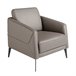 ANGEL CERDÁ Sillón moderno de piel Gris Oscuro