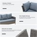 Conjunto 4 Piezas Muebles de Ratán Gris