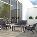 Muebles de Ratán Ratán PE, Poliéster, Espuma, Metal Outsunny Negro