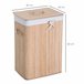 Cesto para Ropa Sucia Bambú, PU, bolsa de lona HOMCOM Beige