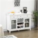 Aparador de Cocina MDF, Melamina de Madera, Vidrio Templado 120 Blanco