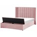 Beliani Cama con somier Terciopelo NOYERS 170x247 Rosa