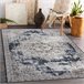 Alfombra lavable ANDRE 1090 Ornamento vintage 160x220 Gris Azul