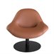 Sillón giratorio tapizado en polipiel y acero Marron