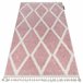 Alfombra BERBER TROIK A0010 rosa/blanco Franjas Bereber Marroquí 120x170 Rosa