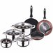 Bateria 7pcs : Cazo sin tapa + Cacerolas con tapa Multicolor