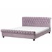 Beliani Cama con somier Terciopelo AVALLON 233x192 Rosa