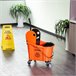 Cubo para Fregona Plástico PP, Metal HOMCOM Naranja