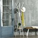 Perchero de Pie Metálico Metal, MDF HOMCOM Blanco