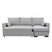 Chaise longue con cama MARLON reversible 3 plazas gris Gris