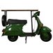 Barra botellero moto vespa de metal y madera Verde