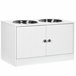 Comedero para Perros MDF, Acero Inoxidable PawHut Blanco