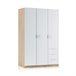 Armario Low Cost 3 puertas 3 cajones 121 Roble