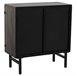 Aparador de metal y madera 2 puertas Negro