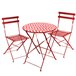 Acomoda Textil – Conjunto de Mesa Auxiliar Redonda con 2 Sillas. Rojo