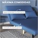 Sofá Cama Doble Lino Sintético, Espuma HOMCOM Azul