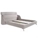 Cama matrimonio tapizada en tela Gris Claro