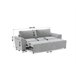 Sofá cama 3 plazas HANSAN Gris