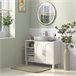 Mueble bajo Lavabo MDF, Melamina de Madera HOMCOM, hogar - baño Crudo