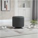 Reposapiés Otomano Giratorio PU, Espuma, Metal Galvanizado HOMCOM Gris