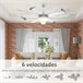 Ventilador de Techo ABS, Metal, Vidrio HOMCOM Blanco