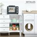 Aparador de Cocina MDF, Vidrio Templado HOMCOM 136 Blanco