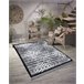 Alfombra MAROC P658 Copos de nieve Franjas Bereber marroquí 180x270 Negro