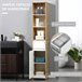 Armario Alto de Baño MDF kleankin, hogar - baño 32 Multicolor