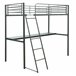 Litera loft LEBRON, con escritório y cama superior Gris