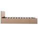 Cama canapé hidráulica cuero sintético 180x200 Marron