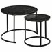 Juego de 2 Mesas Auxiliares Acero y MDF HOMCOM 60x60 Negro
