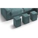 Chaise longue 4 plazas con 3 puffs FULL Azul Medio