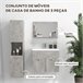 Conjunto de Muebles de Baño Melamina de Madera, Cerámica, Vidrio Gris