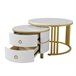 2 en 1, mesa de centro, mesa de salón, 2 cajones 70x70 Blanco