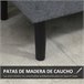 Banco Pie de Cama Poliéster, Espuma y Madera de Caucho HOMCOM Gris