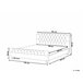 Beliani Cama con somier Terciopelo AVALLON 192x233 Azul Marino
