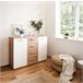 Aparador con 2 puertas y 4 cajones JACKY Blanco/ Madera