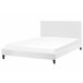 Beliani Cama con somier Terciopelo FITOU 190x214 Blanco