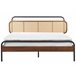 Beliani Cama con somier Madera de caucho BOUSSICOURT Marron
