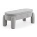 Banqueta-baul estructura y patas tapizadas en boucle Gris Claro