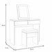 Tocador VERONA con 2 cajones, espejo y asiento Blanco