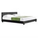 [Corium] Cama de matrimonio Albacete de cuero sintético moderna Negro