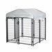 Perrera de Exterior Metal, PE PawHut Negro